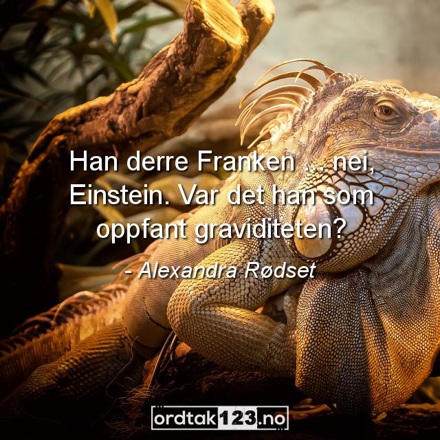 Ordtak Alexandra Rødset - Han derre Franken ... nei, Einstein. Var det han som oppfant graviditeten?