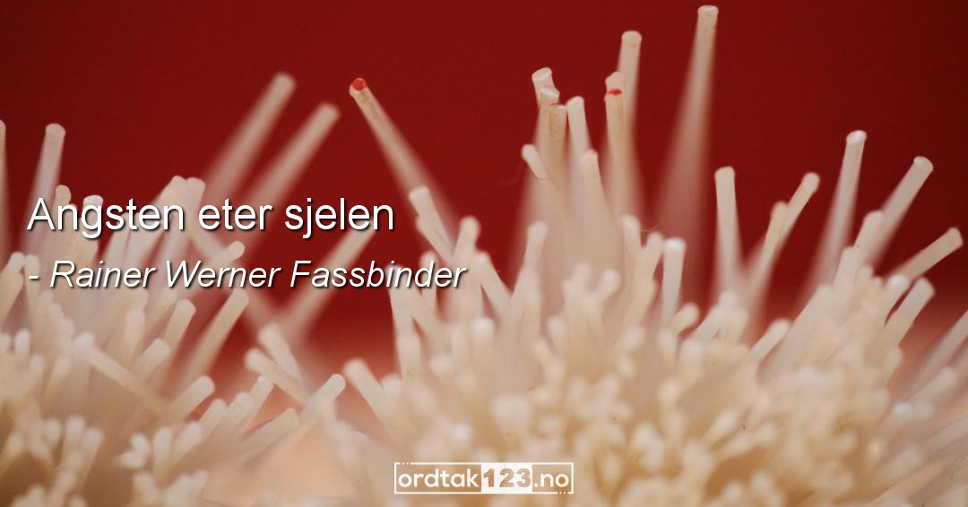 Ordtak Rainer Werner Fassbinder - Angsten eter sjelen.